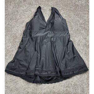 Torrid Women's Lace Trimmed Wireless Black V-Neck Swim Dress with Brief‎ Size 5